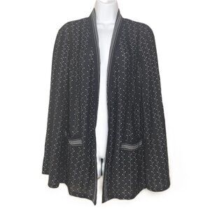 Max Studio London Open Front Blazer L Relaxed Bell Sleeve Lightweight Boho